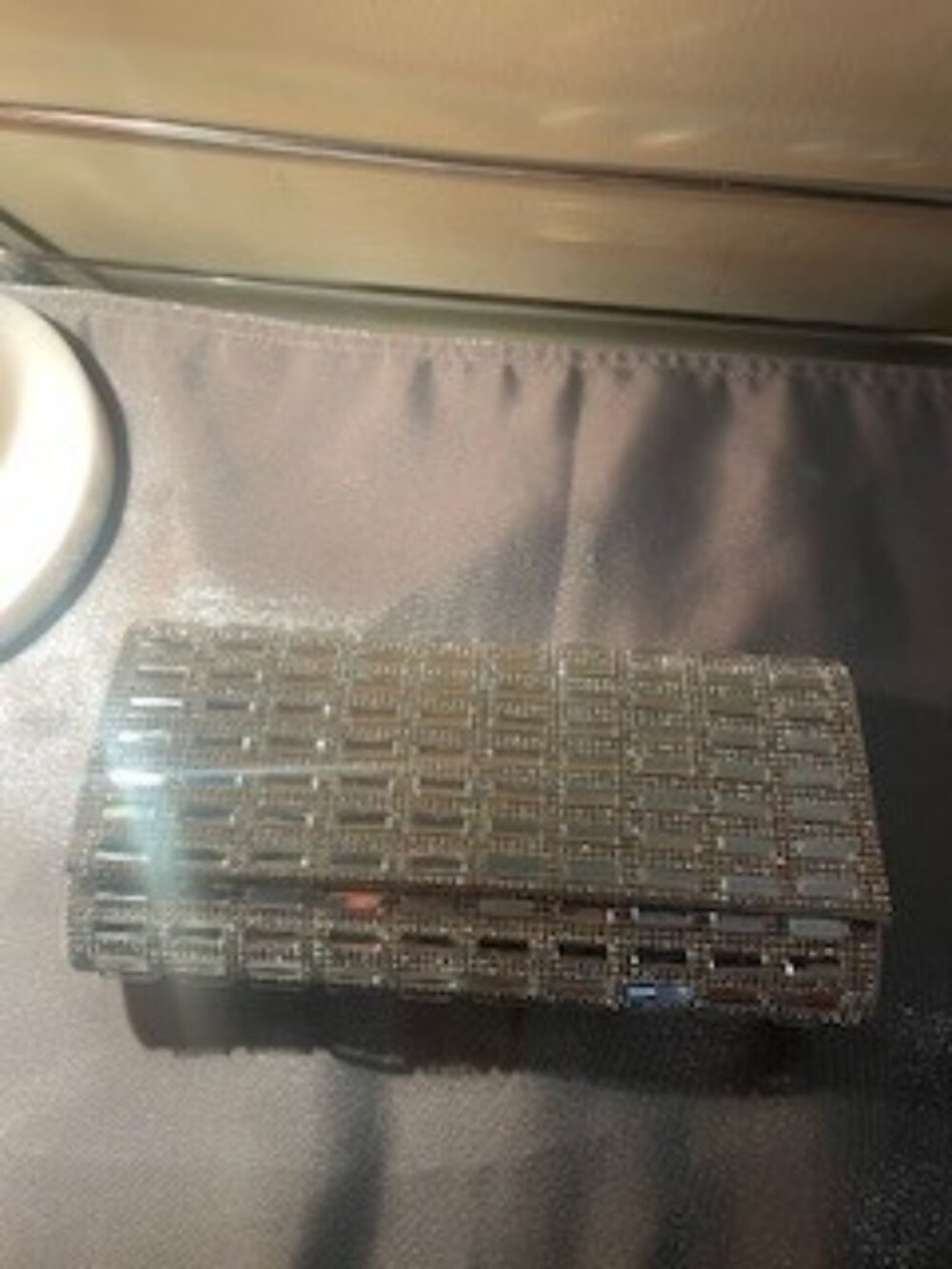 Jeanne Lottie Silver Crystal clutch